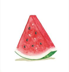 a watermelon slice is shown on a white background