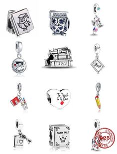 Teacher Charms Enamel Notebook Pencil Teacher Pendant Reflection Charm 925 Sterling Silver Pendant Fit Pandora Original Bracelets Jewelry     Metal Stamp -    925,Sterling     Style -                  TRENDY     Charms Type -   Beads     Metals Type -     silver     Main Stone -      Zircon     Item Weight -    1.1-2.5g     ♡ MATERIALS：100% 925 Sterling Silver. ♡ PRACTICABILITY：Compatible with snake chain bracelet, fit for pandora bracelet and necklace. ♡ As A GOOD GIFT：A good gift for girlfrien Pandora Original, Charms Pandora, Snake Chain Bracelets, Jewelry Metal, Bracelets Jewelry, Pandora Bracelet, Snake Chain, Metal Stamping, Sterling Silver Pendant