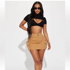 Fashion Nova Size 1x Fitted Cargo Skirt For Night Out, Fitted Casual Cargo Skirt For Night Out, Casual Mini Cargo Skirt For Night Out, Casual Cargo Skirt For Night Out, Cargo Mini Skirt, Music Studio, Fashion Nova, Mini Skirt, Womens Skirt