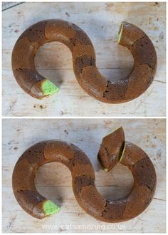 two pictures of chocolate donuts with icing and sprinkles