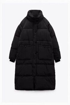 Premium Quality NWT ZARA LONGLINE QUILTED COAT BLACK- REF. 0518/244 S $169, Womens Coats Jackets Flat Rain Boots, Straight Midi Dress, Long Quilted Coat, Puffer Coat With Hood, Long Down Coat, Long Puffer Coat, Long Puffer, Quilted Coat, Cropped Flares