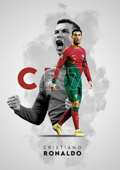 cristiano ronald wallpaper with the face of ronald in red and green