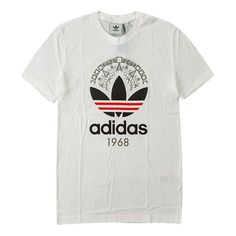 adidas originals Trefoil Tee Printing Casual Sports Short Sleeve White CD6827 (Men's) White T Shirt, Fancy Dresses, Sport Shorts, White Tshirt, White T, Adidas Men, Adidas Originals, Adidas, Sports