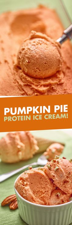 pumpkin pie protein ice cream in a bowl