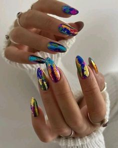 Birthday Nail Designs, Unghie Nail Art, Korean Nail Art, Chrome Nails Designs, Green Nail Designs, Nails 2024, Birthday Nails