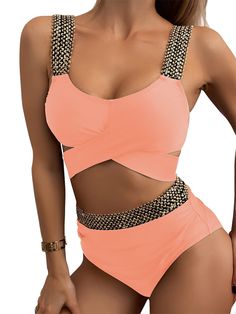 Women's Cross-Strap High Waist Bikini The Pool, Swimwear Tops, Lingerie Set