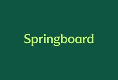 the word springboard on a green background