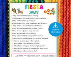 an image of a poster with words and pictures on it that say fiesta joles