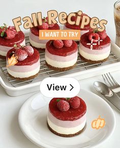 there are many desserts on the plate and one has a sign that says fallrecipes i want to try