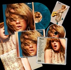 an album cover with various images of a woman's hair