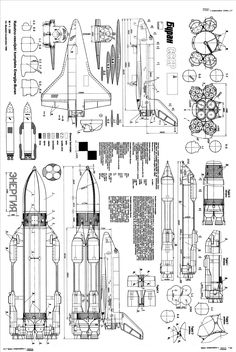 a blueprint drawing of an airplane and its parts