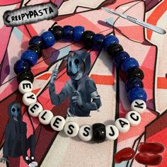 #creepypastafandom #creepypasta #eyelessjack #horror #kandi #kandikid #edit Horror Kandi, Sally Face Kandi, Johnny The Homicidal Maniac, Pulseras Kandi, Eyeless Jack, Kandi Kid