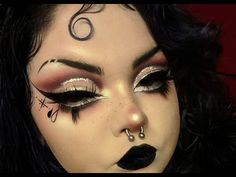 Glitter Cut Crease Eyeshadow, Chola Makeup, Maquillage Goth, Glitter Cut Crease, Goth Make Up, E Girl Makeup, Crease Eyeshadow, Maquillage Yeux Cut Crease