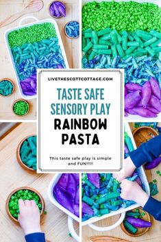 the rainbow pasta has been made with plastic beads and is ready to be eaten in minutes