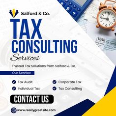 an advertisement for a tax consulting service