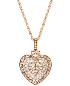 Diamond Heart 18" Pendant Necklace (1/2 ct. t.w.)  in 14k Rose Gold (Also Available in White Gold) Urn Pendant, Urn Necklace, White Pearl Necklace, Pearl Jewelry Necklace, Urn Necklaces, Memorial Necklace, Birthday Jewelry Gift, Amethyst Necklace, Watch Necklace