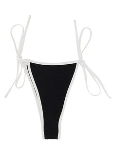 95% Polyamide, 5% Elastane Chic Boned Swimwear For Summer, Chic Stretch Swimwear With Boning, Fitted String Beachwear Swimwear, Fitted String Swimwear For Beach, Elegant String Swimwear For Summer, Chic Boned Swimwear For Beach, Fitted String Bottoms For Pool, Summer Swimwear With Boning And Brief Shape, Elegant String Swimwear For Beach