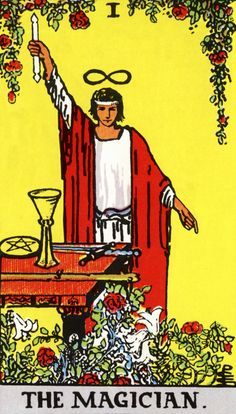 the magician tarot card is shown in this image