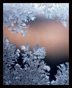 frosted window with brown sky in the background