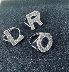 Silver ring Silver Initial Ring, Costume Rings, Name Ring, Initial Name, Letter Ring, Name Rings, Personalized Letters, Initial Ring, Silver Ring