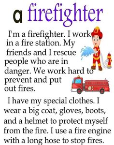 a firefighter poem with an image of a firetruck and the words i'm