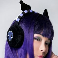 Sanrio Kuromi Foldable Cosplay Earmuff 100% Polyester Foldable Earmuffs Adjustable Band 3d Elements Microfleece Fabric One Size Black Pokemon Snorlax, Grateful Dead Dancing Bears, Jason Mask, 3d Elements, Cosmetic Bag Set, Harry Potter Gryffindor, Dancing Bears, Mens Crew Socks, Sanrio Kuromi