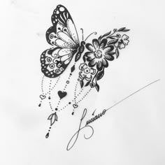 a drawing of a butterfly with flowers on it's wings and the word future written in cursive writing