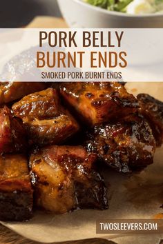 pork belly burnt ends smothered in barbecue sauce