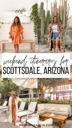 a collage of photos with text overlay that says weekend things to do in scottsdale, arizona