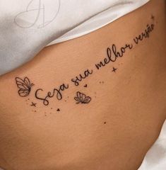 a woman's stomach with butterflies on it and the words, you are always right