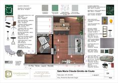 the floor plan for a small apartment with lots of furniture and decorating items in it