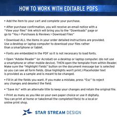 the instructions for how to work with printable pps