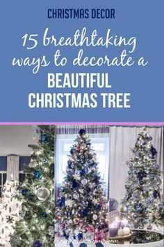 15 Breathtaking Ways To Decorate A Beautiful Christmas Tree Christmas Tree Color Schemes, Christmas Tree Colour Scheme, Blue Christmas Tree Decorations, Glam Christmas Tree, Elegant Christmas Tree Decorations, Christmas Tree Decorating Ideas, Purple Christmas Tree, Tree Decorating Ideas