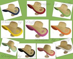 Hot Couture, Monogrammed Gifts, Wide Brim Sun Hat, 3 Letter, Derby Hat, Play Dress, Monogram Gifts, Birkenstock Gizeh, Beach Pool