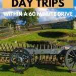 an old fashioned farm equipment with the words, how to plan a day trip within a 60 minute drive