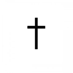 a black cross on a white background