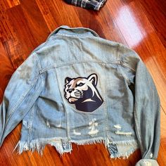 Penn State jean jacket- hidden We Are Penn State, Football Diy, Hand Painted Denim Jacket, Football Jackets, Painted Denim Jacket, Painted Denim, Jeans Jacket, Penn State, Jean Jackets