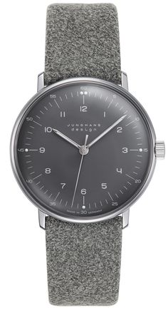 Junghans: Max Bill Handaufzug mit Filzstruktur-Lederband Watch Leather Strap, Timex Watches, Big Watches, Affordable Watches, Watches Luxury, Gorgeous Leather