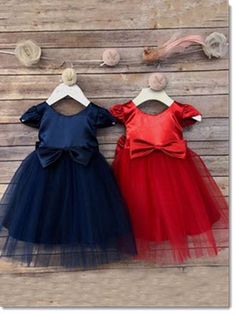 Satin and Tulle Dress with Sleeves, Pin on Bow or Rhinestone Belt  Available in Navy, Red  Baby Sizes 6M -12M-18M-24M Tulle Dress With Sleeves, Baby Holiday Dress, Baby Tulle Dress, Skirt Bow, Girls Communion Dresses, Navy Christmas, White Flower Girl Dresses, Satin Tulle, Red Baby