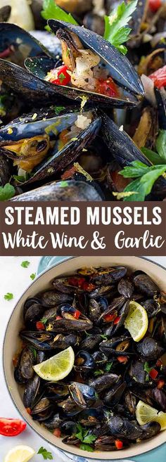 steamed mussels with white wine and garlic