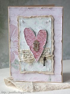 a card with a heart and key on it