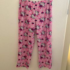 These Are A Little Big For Me Now Wore Probably 2 Times Still Good Condition My Home Is Smoke Free And Pet Free Cute Pink Bedtime Pants, Casual Hello Kitty Print Sleepwear Pants, Casual Hello Kitty Print Sleepwear, Casual Hello Kitty Long Pants Sleepwear, Hello Kitty Print Long Pants Sleepwear For Loungewear, Hello Kitty Print Sleepwear For Pajama Party, Plush Pajama Pants, Sanrio Pink, Kitty Clothes