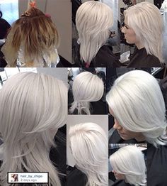 Wow Ice White Hair, Silver Platinum Hair, Kort Bob, Frozen Hair, Behind The Chair