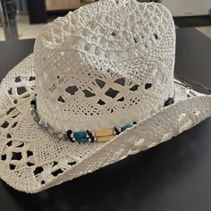 Never Used, Beautiful White Hat Cowgirl Hats Decorated, Woman Cowboy Hat, White Cowboy Hat, Cowgirl Hats, White Hat, Cowboy Hat, Eras Tour, Cowboy Hats, Diva