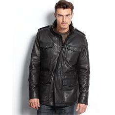 Biker Jacket Style, Black Parka Jacket, Racer Jackets, Leather Cowboy Hats, Long Coat Men, Cafe Racer Jacket, Men Parka, Long Leather Coat, Leather Blazer Jacket