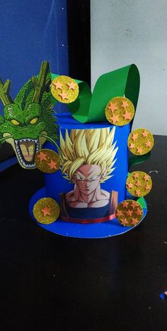 a paper hat with the image of gohan on it