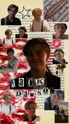 a collage of photos with the words jack and dawn on them, including images of actors