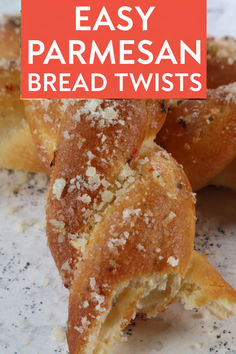 These Easy Parmesan Bread Twists are made with refrigerated pizza dough and taste just like Domino's! With only 5 simple ingredients – pizza dough, butter, garlic salt, Parmesan cheese, and oregano – you can have these delicious twists ready in about 15 minutes. Perfect alongside pizza, pasta, or as a snack! #breadsticks #bread #parmesan #pizza