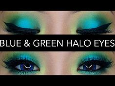 Green And Blue Eye Makeup, Blue And Green Eyeshadow, Green And Blue Makeup, Green And Blue Eyeshadow Looks, Blue And Green Eyeshadow Looks, Blue Green Eyeshadow, Colorful Eye Makeup Tutorial, Blue Eyeshadow Tutorial, Halo Eyeshadow