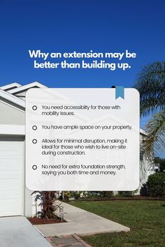 a house with the words why an extension may be better than building up